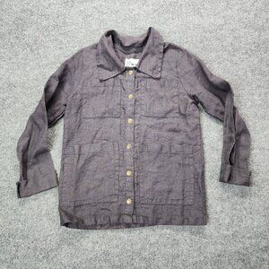 Conscious Clothing 100% Linen Snap Button Jacket Sustainable Made In Michigan XS